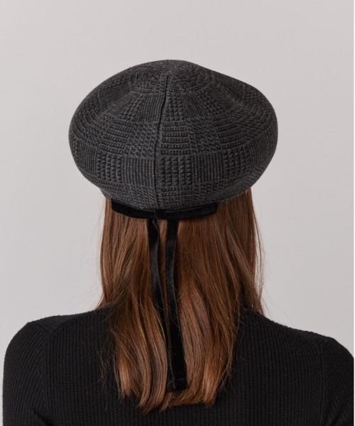 Chapeau d' O(シャポードオー)の「Chapeau d' O Back Ribbon TH Beret / シャポードオー(ハンチング/ベレー帽・レディース・ブラック/ブラウン・M/57.5cm)」の6枚目の写真