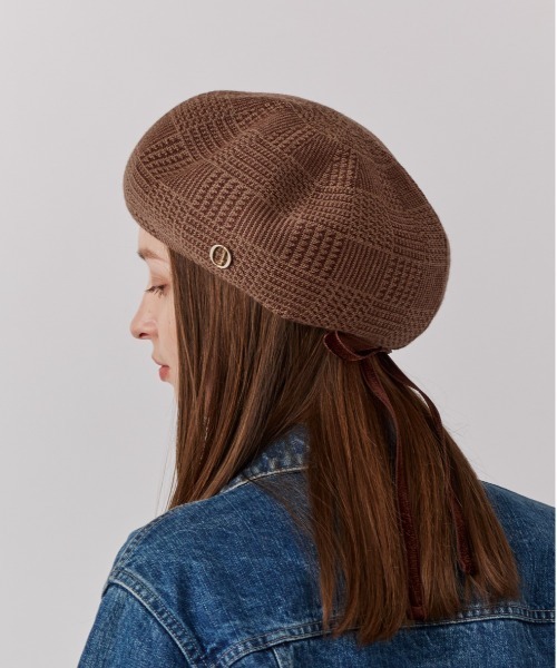 Chapeau d' O(シャポードオー)の「Chapeau d' O Back Ribbon TH Beret / シャポードオー(ハンチング/ベレー帽・レディース・ブラック/ブラウン・M/57.5cm)」の19枚目の写真