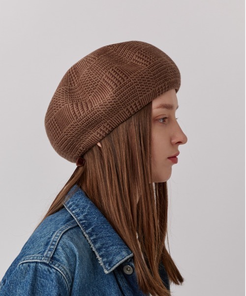 Chapeau d' O(シャポードオー)の「Chapeau d' O Back Ribbon TH Beret / シャポードオー(ハンチング/ベレー帽・レディース・ブラック/ブラウン・M/57.5cm)」の20枚目の写真