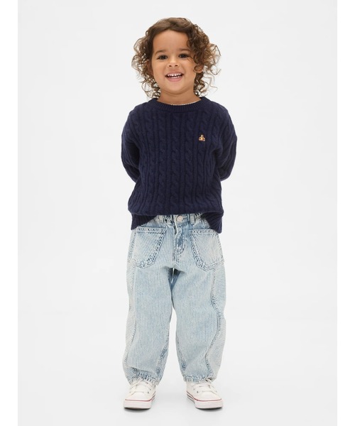 GAP(ギャップ)の「ストライプ ホースシューデニム (幼児・ベビー)(デニムパンツ・キッズ・インディゴブルー・70cm/100cm/105cm/80cm/90cm/95cm/110cm)」の5枚目の写真