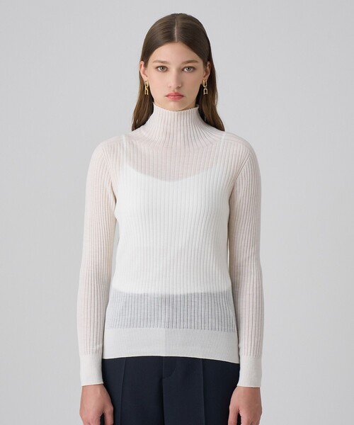 新品タグ付き★ ANAYI アナイ ハイネック プルオーバー トップス ウールシルクシアーリブハイネックプルオーバー|ANAYI OFFICIAL ONLINE