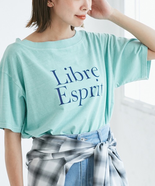 ROPE' PICNIC（ロペピクニック）の「オフショルプリントハーフスリーブTシャツ（Tシャツ/カットソー・レディース・ブルー系その他/ホワイト系その他/サックスブルー・38）」の2枚目の写真