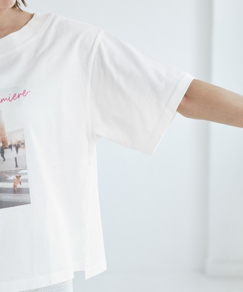 ROPE' PICNIC（ロペピクニック）の「オフショルプリントハーフスリーブTシャツ（Tシャツ/カットソー・レディース・ブルー系その他/ホワイト系その他/サックスブルー・38）」の22枚目の写真