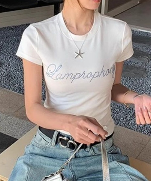 Vipoa(ヴィポア)の「Rhinestone lettering tee(Tシャツ/カットソー・レディース・レッド/イエロー/ホワイト・FREE)」の20枚目の写真
