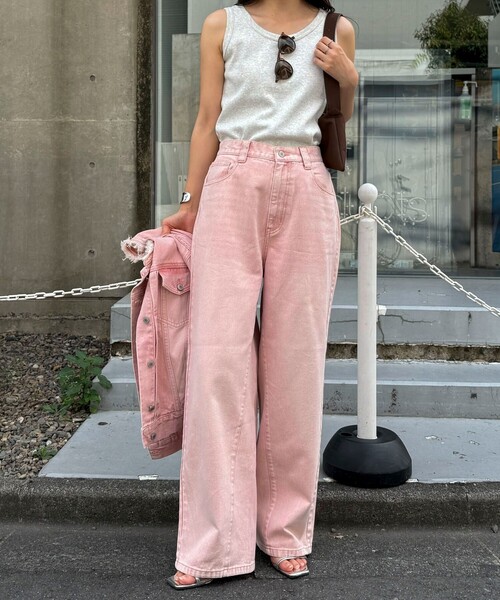 fredy emue(フレディエミュ)の「カラーストレートデニムパンツ(デニムパンツ・レディース・ピンク/ブラウン/ブルー・38/36)」の13枚目の写真