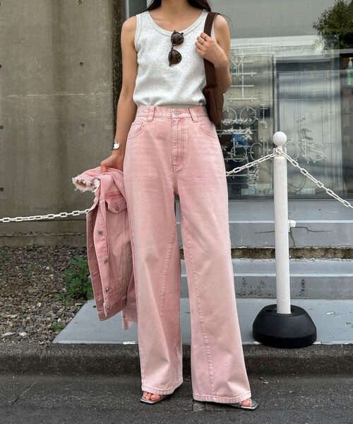 fredy emue(フレディエミュ)の「カラーストレートデニムパンツ(デニムパンツ・レディース・ピンク/ブラウン/ブルー・38/36)」の16枚目の写真