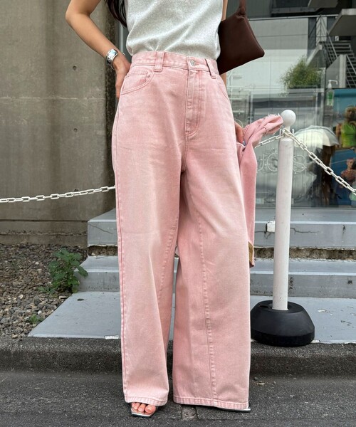 fredy emue(フレディエミュ)の「カラーストレートデニムパンツ(デニムパンツ・レディース・ピンク/ブラウン/ブルー・38/36)」の21枚目の写真