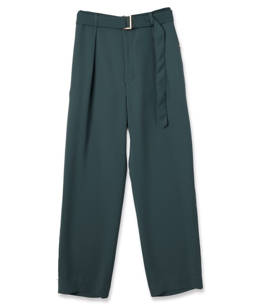 CULLNI(クルニ)の「Double Cloth Twill 1Tuck Semi Wide Pants with Long Belt(スラックス・メンズ・グレイッシュベージュ/ブラック/ブラウン/ブルーグリーン・1/2/0)」の11枚目の写真