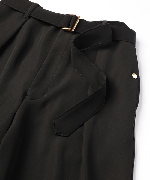 CULLNI(クルニ)の「Double Cloth Twill 1Tuck Semi Wide Pants with Long Belt(スラックス・メンズ・グレイッシュベージュ/ブラック/ブラウン/ブルーグリーン・1/2/0)」の21枚目の写真
