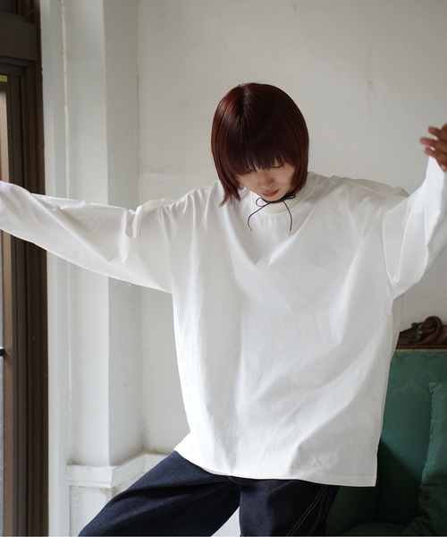 ATELANE（アテレーン）の「ATELANE / ブロード/ドッキング/ロンTEE/シャツ（Tシャツ/カットソー・メンズ・ブラック/ブルー/オフホワイト・X-LARGE/LARGE/MEDIUM）」の8枚目の写真