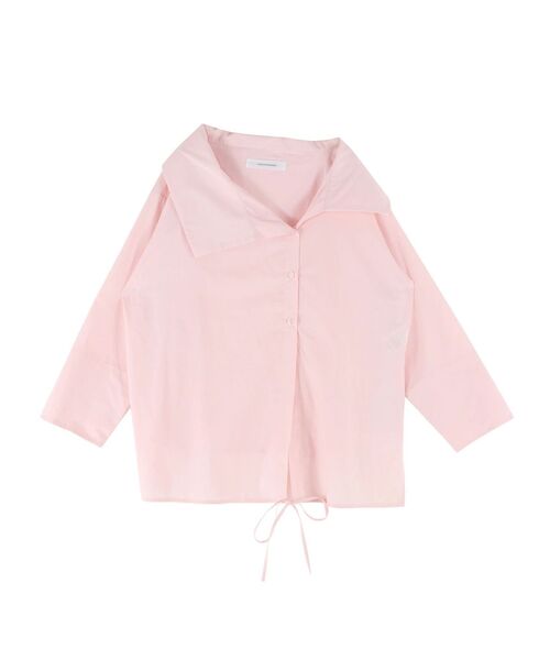 アシンメトリーカラーカシュクールシャツ