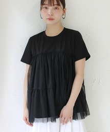 StyleSea（スタイルシー）の「チュールコンビカットソープルオーバー（Tシャツ/カットソー）」