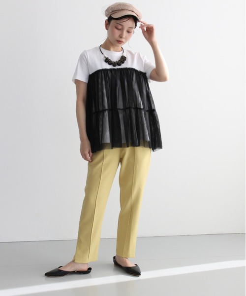 StyleSea(スタイルシー)の「チュールコンビカットソープルオーバー(Tシャツ/カットソー・レディース・ブラック/オフホワイト・FREE)」の14枚目の写真