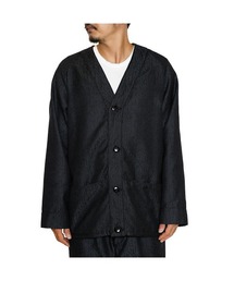 CALEE(L[)FEATHER JACQUARD OVER SIZE CARDIGAN(m[J[WPbg)