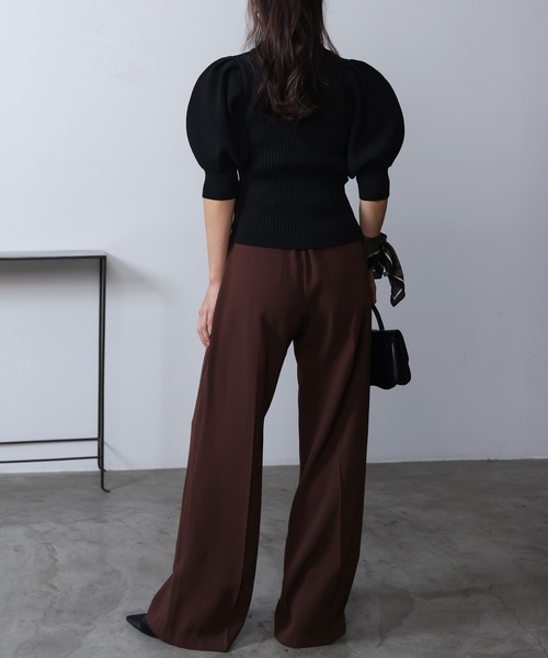 PICCIN PERLA(ピッチンペルラ)の「ポケットパールワイドパンツ(スラックス・レディース・ブラック/ブラウン・M)」の10枚目の写真