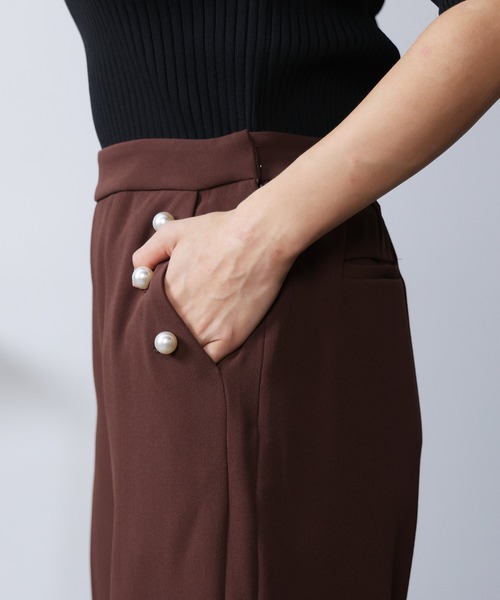 PICCIN PERLA(ピッチンペルラ)の「ポケットパールワイドパンツ(スラックス・レディース・ブラック/ブラウン・M)」の20枚目の写真