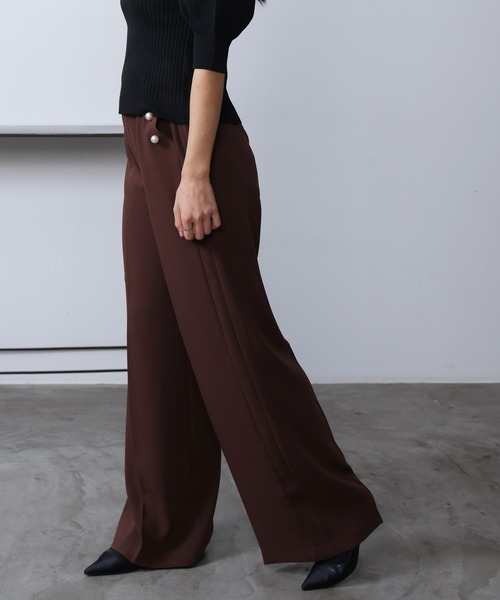PICCIN PERLA(ピッチンペルラ)の「ポケットパールワイドパンツ(スラックス・レディース・ブラック/ブラウン・M)」の22枚目の写真