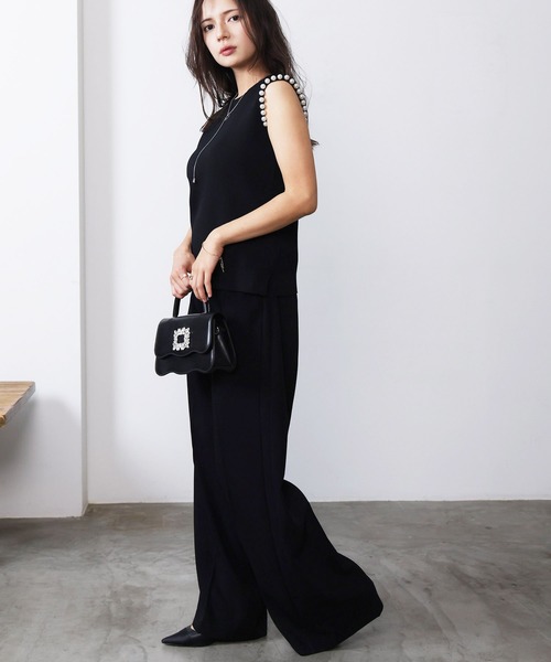 PICCIN PERLA(ピッチンペルラ)の「ポケットパールワイドパンツ(スラックス・レディース・ブラック/ブラウン・M)」の14枚目の写真