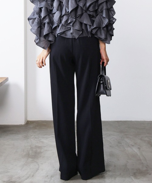 PICCIN PERLA(ピッチンペルラ)の「ポケットパールワイドパンツ(スラックス・レディース・ブラック/ブラウン・M)」の3枚目の写真