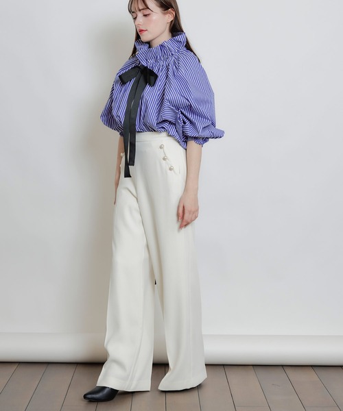 PICCIN PERLA(ピッチンペルラ)の「ポケットパールワイドパンツ(スラックス・レディース・ブラック/ブラウン・M)」の14枚目の写真