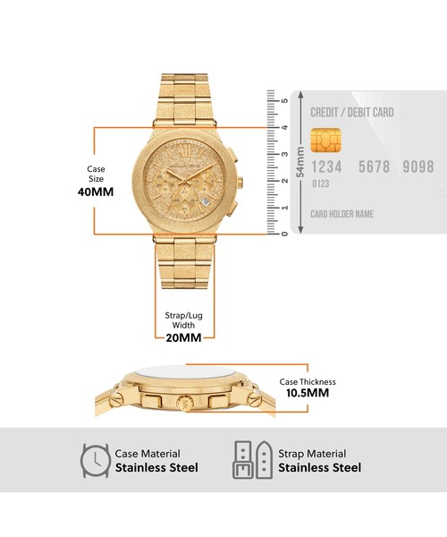 MICHAEL KORS(マイケルコース)の「マイケル・コース 腕時計 レディース アナログ ステンレス MK7556(アナログ腕時計・レディース・ゴールド・FREE)」の7枚目の写真
