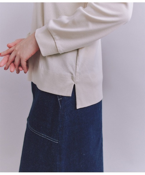SIPULI（シプリ）の「［LOTUS］Urtla High Gauge Rib ボトルネックプルオーバー（Tシャツ/カットソー・レディース・アイボリー/イエロー系その他/ブルー・2）」の8枚目の写真