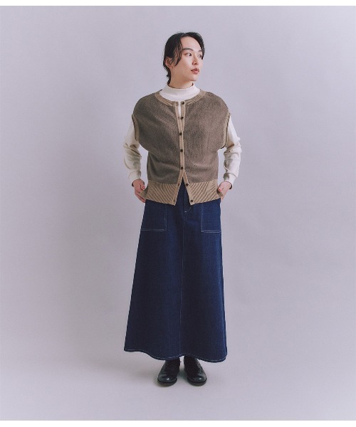SIPULI（シプリ）の「［LOTUS］Urtla High Gauge Rib ボトルネックプルオーバー（Tシャツ/カットソー・レディース・アイボリー/イエロー系その他/ブルー・2）」の18枚目の写真