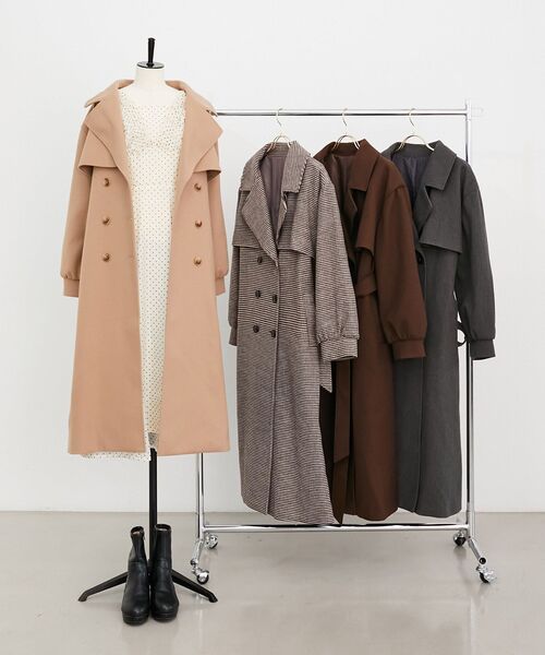 MAJESTIC LEGON（マジェスティックレゴン）の「レディロングチェスターコート（チェスターコート・レディース・チャコールグレー/ベージュ/ブラウン/ブラウン系その他2・SMALL/MEDIUM/LARGE/X-SMALL）」の19枚目の写真