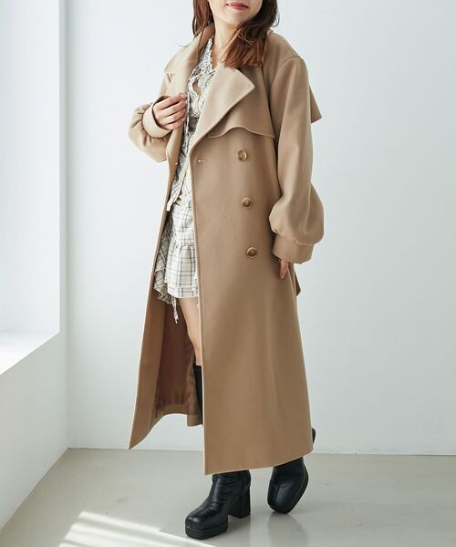 MAJESTIC LEGON（マジェスティックレゴン）の「レディロングチェスターコート（チェスターコート・レディース・チャコールグレー/ベージュ/ブラウン/ブラウン系その他2・SMALL/MEDIUM/LARGE/X-SMALL）」の21枚目の写真