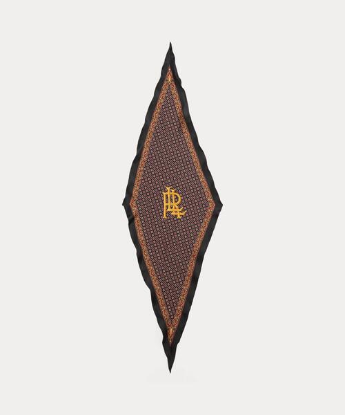 LAUREN RALPH LAUREN(ローレン ラルフ ローレン)の「ジオプリント ロゴ シルク ダイヤモンド スカーフ(バンダナ/スカーフ・レディース・ブラック系1・ONE)」の5枚目の写真