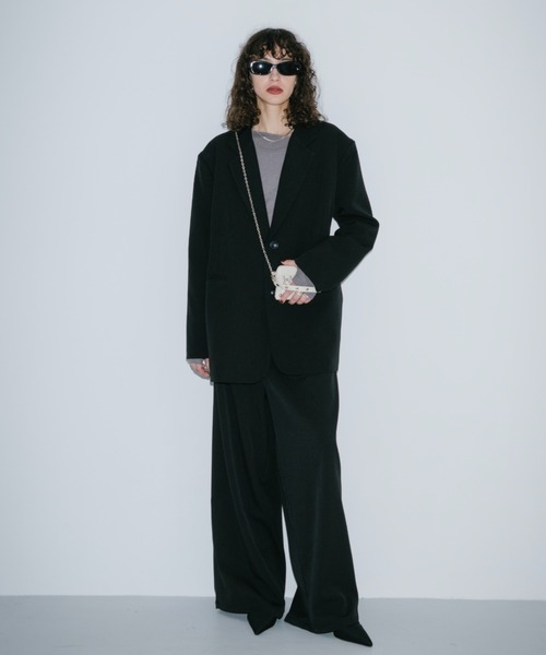 HANNE(アン)の「2タックワイドパンツ(スラックス・レディース・ブラック/ベージュ/グレー・SMALL/MEDIUM)」の9枚目の写真