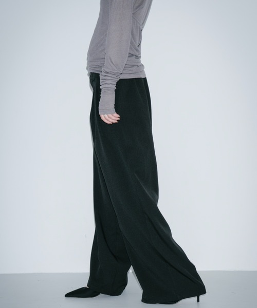 HANNE(アン)の「2タックワイドパンツ(スラックス・レディース・ブラック/ベージュ/グレー・SMALL/MEDIUM)」の5枚目の写真