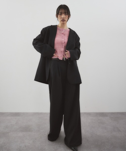 HANNE(アン)の「2タックワイドパンツ(スラックス・レディース・ブラック/ベージュ/グレー・SMALL/MEDIUM)」の16枚目の写真