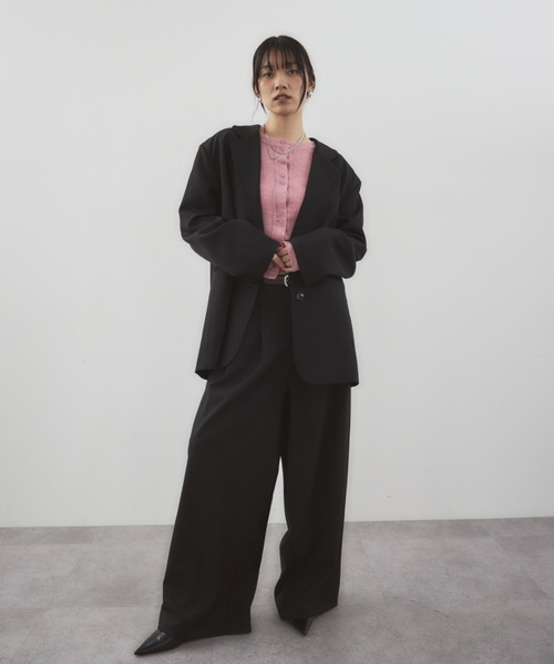 HANNE(アン)の「2タックワイドパンツ(スラックス・レディース・ブラック/ベージュ/グレー・SMALL/MEDIUM)」の17枚目の写真