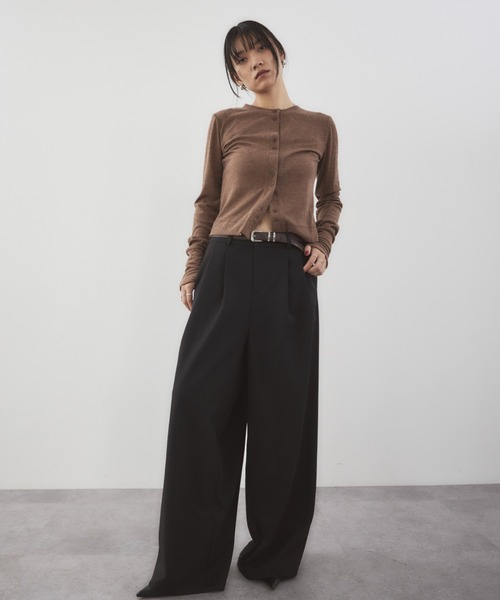 HANNE(アン)の「2タックワイドパンツ(スラックス・レディース・ブラック/ベージュ/グレー・SMALL/MEDIUM)」の18枚目の写真