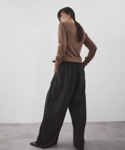 HANNE(アン)の「2タックワイドパンツ(スラックス・レディース・ブラック/ベージュ/グレー・SMALL/MEDIUM)」の19枚目の写真