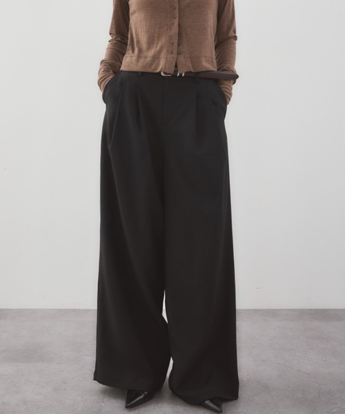 HANNE(アン)の「2タックワイドパンツ(スラックス・レディース・ブラック/ベージュ/グレー・SMALL/MEDIUM)」の20枚目の写真