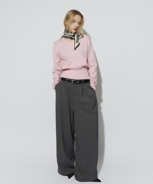 HANNE(アン)の「2タックワイドパンツ(スラックス・レディース・ブラック/ベージュ/グレー・SMALL/MEDIUM)」の19枚目の写真