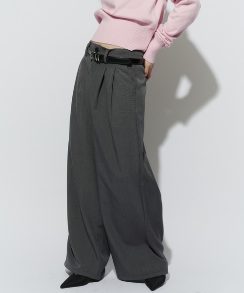 HANNE(アン)の「2タックワイドパンツ(スラックス・レディース・ブラック/ベージュ/グレー・SMALL/MEDIUM)」の21枚目の写真