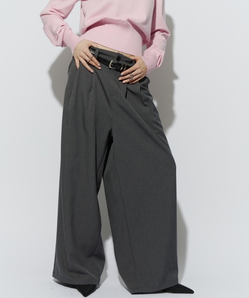 HANNE(アン)の「2タックワイドパンツ(スラックス・レディース・ブラック/ベージュ/グレー・SMALL/MEDIUM)」の20枚目の写真