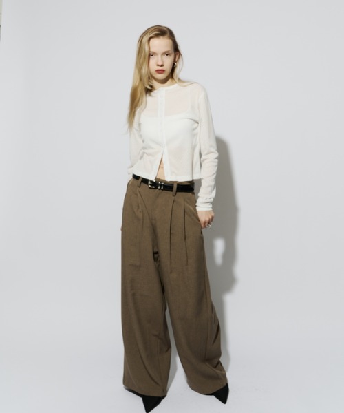 HANNE(アン)の「2タックワイドパンツ(スラックス・レディース・ブラック/ベージュ/グレー・SMALL/MEDIUM)」の22枚目の写真