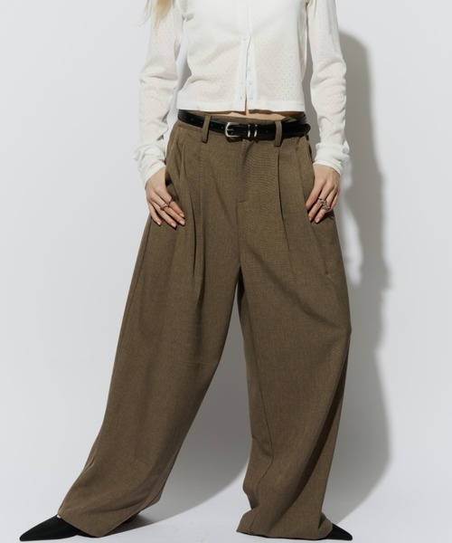 HANNE(アン)の「2タックワイドパンツ(スラックス・レディース・ブラック/ベージュ/グレー・SMALL/MEDIUM)」の21枚目の写真