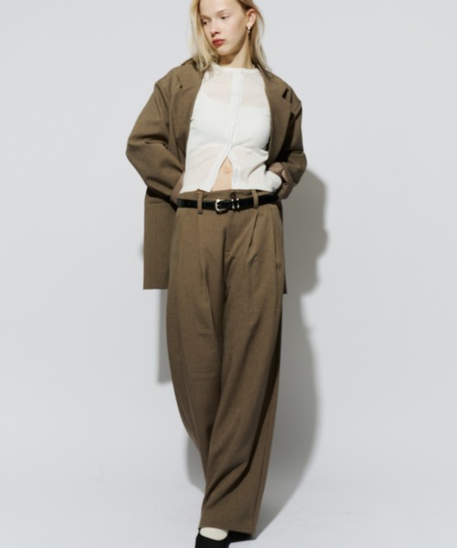 HANNE(アン)の「2タックワイドパンツ(スラックス・レディース・ブラック/ベージュ/グレー・SMALL/MEDIUM)」の16枚目の写真