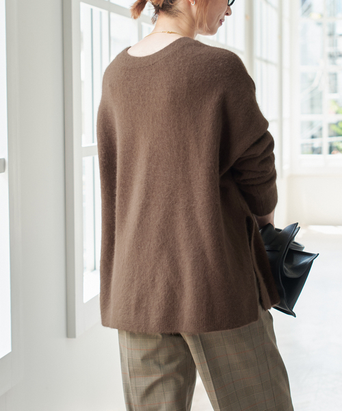 Spick & Span（スピックアンドスパン）の「フォックスウールミックス2WAYカーディガン（カーディガン/ボレロ・レディース・グレー/チョコ・FREE）」の12枚目の写真