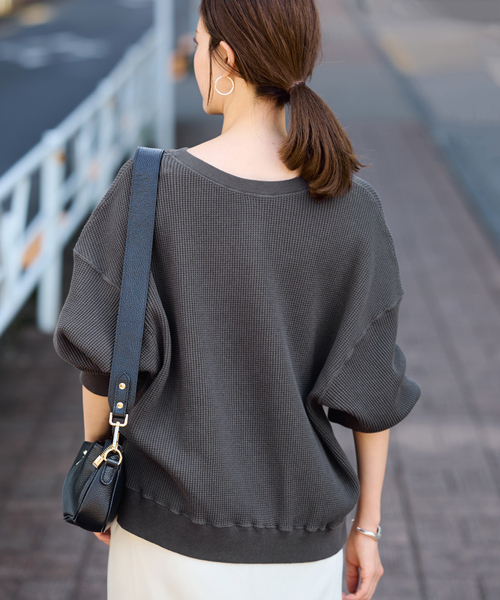 未使用　フレームワーク　ワッフルカットソー　グレー FRAMeWORK（フレームワーク）の「≪追加≫ワッフルヘンリープル