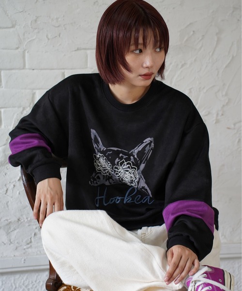ATELANE(アテレーン)の「ATELANE / スウェードポンチ/アソート/刺繍デザイン/ロンTEE(Tシャツ/カットソー・メンズ・ホワイト系その他/ブラック系その他/ブラック/アイボリー・LARGE/MEDIUM)」の22枚目の写真
