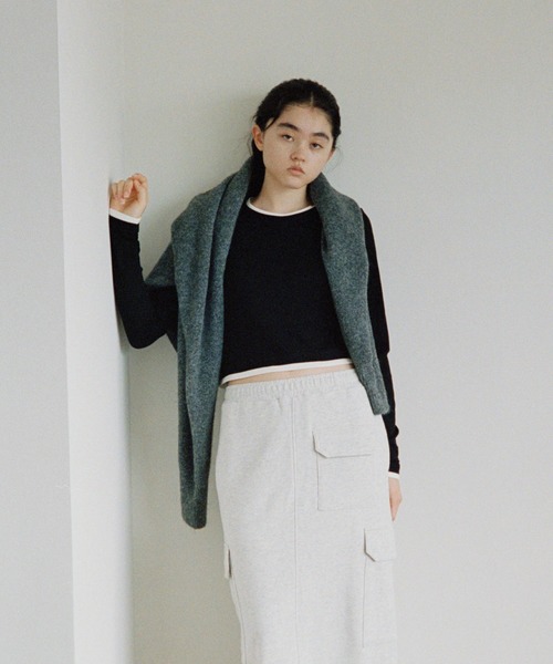 新色追加】テレコリブバイカラー長袖トップス（Tシャツ/カットソー