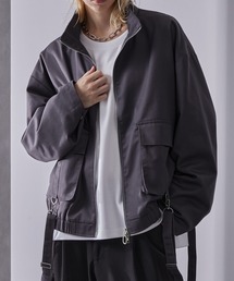 Loose/ルース（ルース）の「サスペンダーデザイン ツイルスタンドネックブルゾン（その他アウター）」