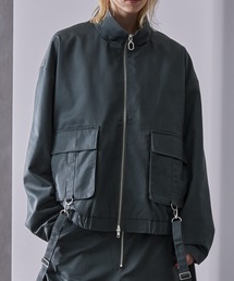 Loose/ルース（ルース）の「サスペンダーデザイン ツイルスタンドネックブルゾン（その他アウター）」