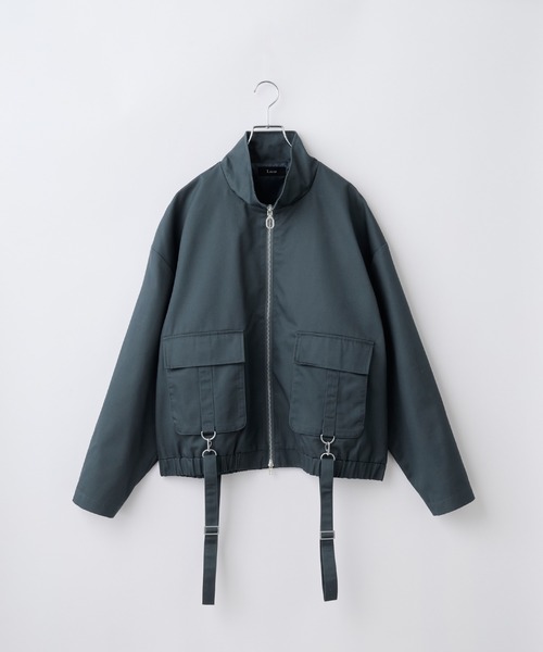 Loose/ルース（ルース）の「サスペンダーデザイン ツイルスタンドネックブルゾン（その他アウター・メンズ・グレー系/グレー/ブラック・S/L/M）」の7枚目の写真
